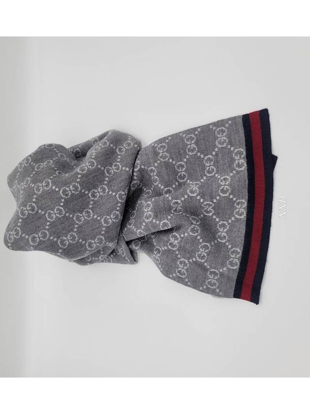 GG Two Tone Wool Scarf Grey - GUCCI - BALAAN 7