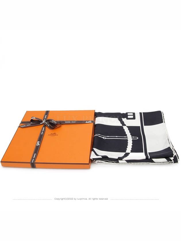 Carr silk scarf 90 navy 1217rt - HERMES - BALAAN 1