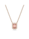 Una Octagon Cut Crystal Pendant Necklace Pink Rose Gold - SWAROVSKI - BALAAN 1