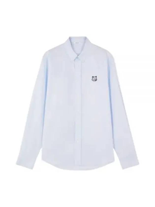 Contour Fox Head Casual Long Sleeve Shirt Blue - MAISON KITSUNE - BALAAN 2