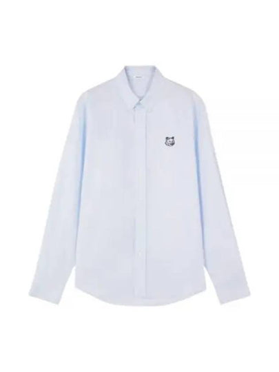 Contour Fox Head Casual Long Sleeve Shirt Blue - MAISON KITSUNE - BALAAN 2