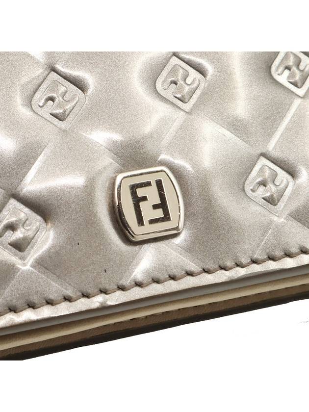 Gray patent leather silver small cross bag 8M0295 - FENDI - BALAAN 8