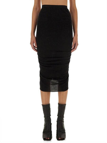 Rick Owens Skirt With Drape - RICK OWENS - BALAAN 1