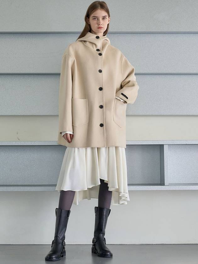 Hooded Handmade Coat Cream - MITTE - BALAAN 5