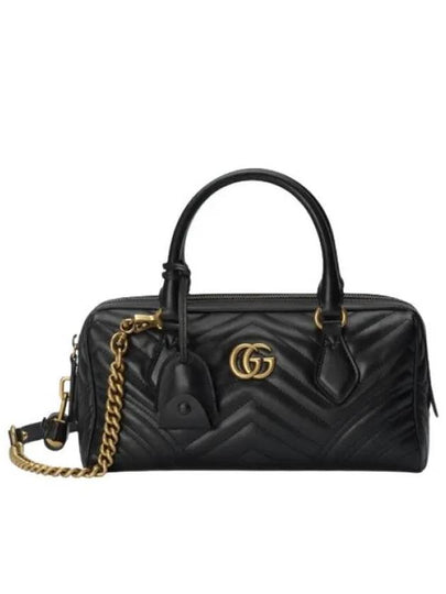 GG Marmont Small Top Handle Bag Black - GUCCI - BALAAN 2