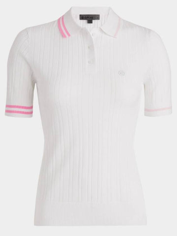 Women s Contrast Stripe Cotton Blend Rib Knit Polo GLS000005SNO - G/FORE - BALAAN 1