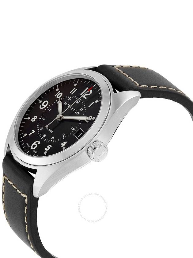 Khaki Field Quartz Leather Watch Black - HAMILTON - BALAAN 3