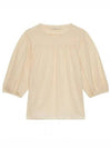 Women's Puff Sleeve Linen Blouse Beige - VANESSA BRUNO - BALAAN 2