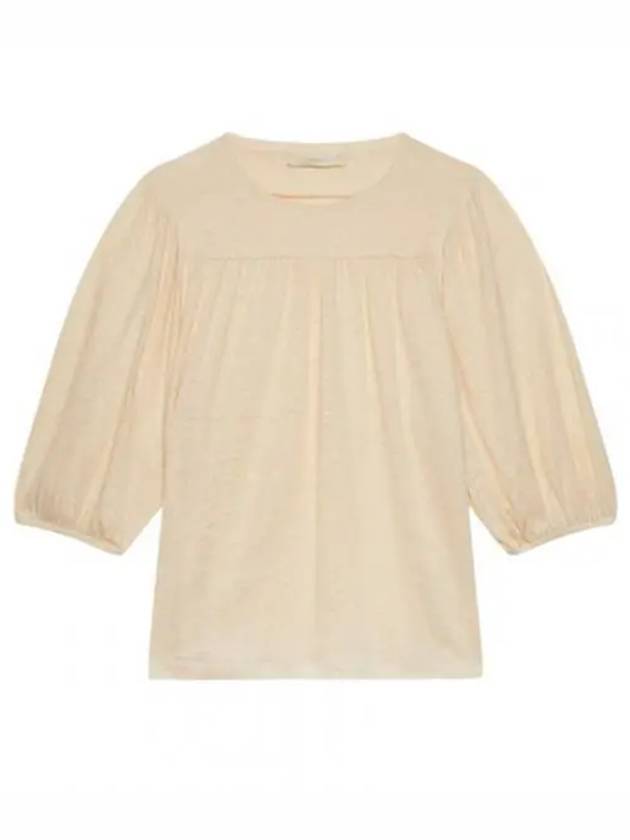 Women's Puff Sleeve Linen Blouse Beige - VANESSA BRUNO - BALAAN 2