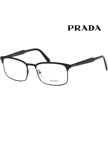 Glasses frame VPR54W 1AB 1O1 black square metal frame - PRADA - BALAAN 1