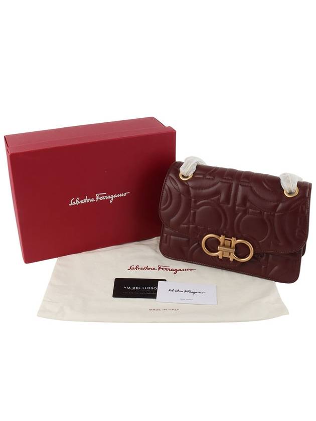 Ferragamo 21H168 Double Gancini Quilted Gold Cross Bag 34197Y - SALVATORE FERRAGAMO - BALAAN 8