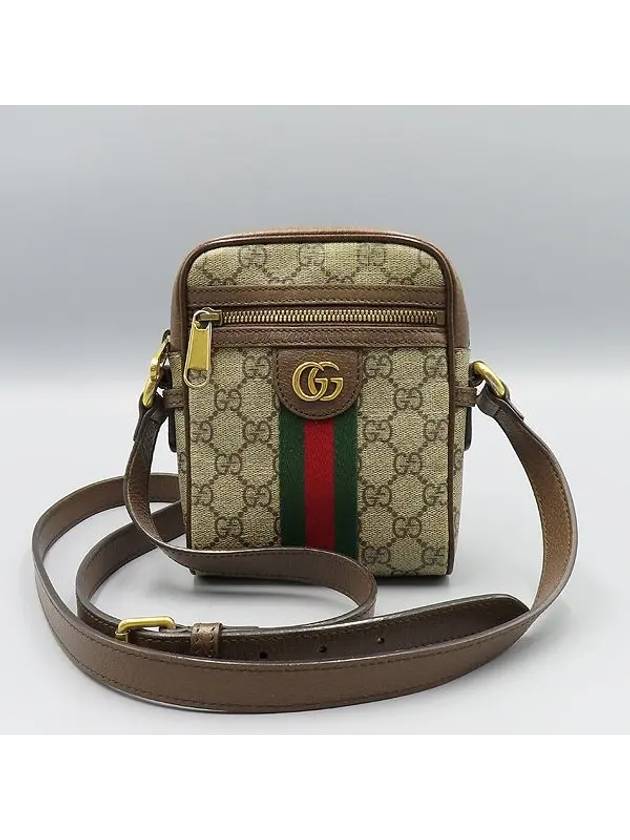 598127 GG Logo Supreme Canvas Ophidia Mini Cross Bag - GUCCI - BALAAN 3