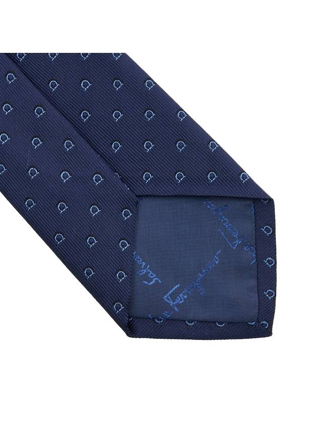 Men's Gancini Silk Tie Navy - SALVATORE FERRAGAMO - BALAAN 7