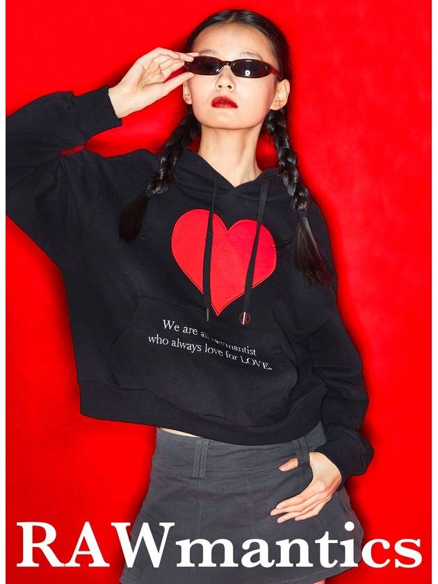 Women's Love Hooded Top Black - RAWMANTICS - BALAAN 2