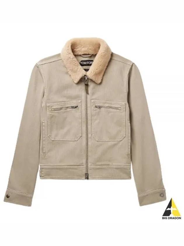 Bedford Code Zip-Up Jacket Beige - TOM FORD - BALAAN 2