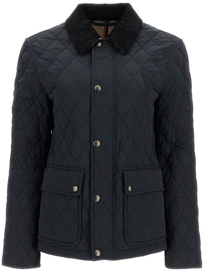 Corduroy Collar Quilted Jacket Black - BURBERRY - BALAAN 2