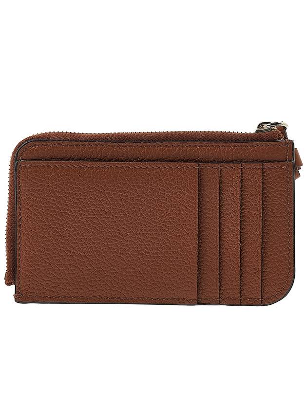 Alphabet Half Zipper Leather Card Wallet Brown - CHLOE - BALAAN 4