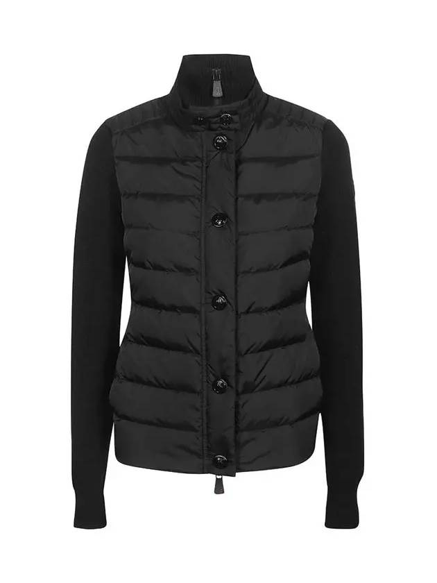 Grenoble Wool Padded Cardigan Black - MONCLER - BALAAN 3