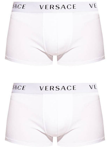 Waist Logo Band Briefs 2 Pack White - VERSACE - BALAAN 1