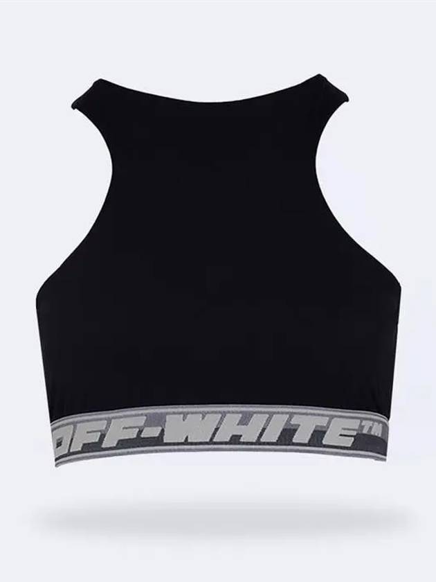 Women's Logo Crop Bra Black - OFF WHITE - BALAAN 2