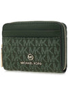 Jet Set Small Logo Card Wallet Green - MICHAEL KORS - BALAAN 3