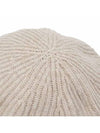 Logo Rib Edge Wool Beret Sand - GANNI - BALAAN 4