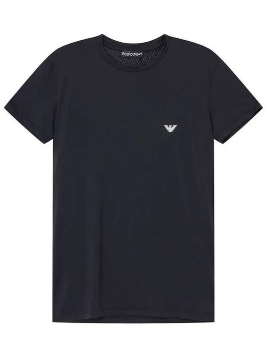 UNDERWEAR Men s Eagle Logo Mesh Lounge T Shirt Black - EMPORIO ARMANI - BALAAN 1