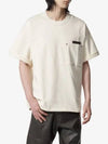 Leather Detailing Short Sleeve T-Shirt Ivory - BOTTEGA VENETA - BALAAN 2