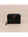 Vitello Triangle Logo Zip Around Coin Purse Black - PRADA - BALAAN 2