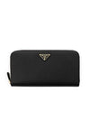 Saffiano Triangle Logo Long Wallet Black - PRADA - BALAAN 2