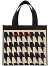 houndstooth jacquard tote bag beige - MARNI - BALAAN 6