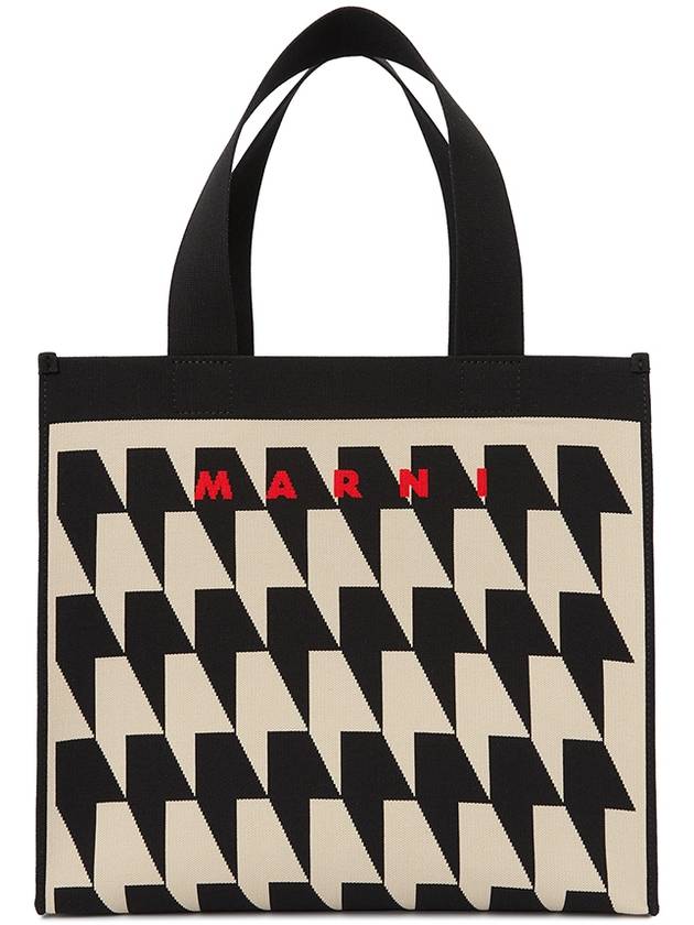 houndstooth jacquard tote bag beige - MARNI - BALAAN 6