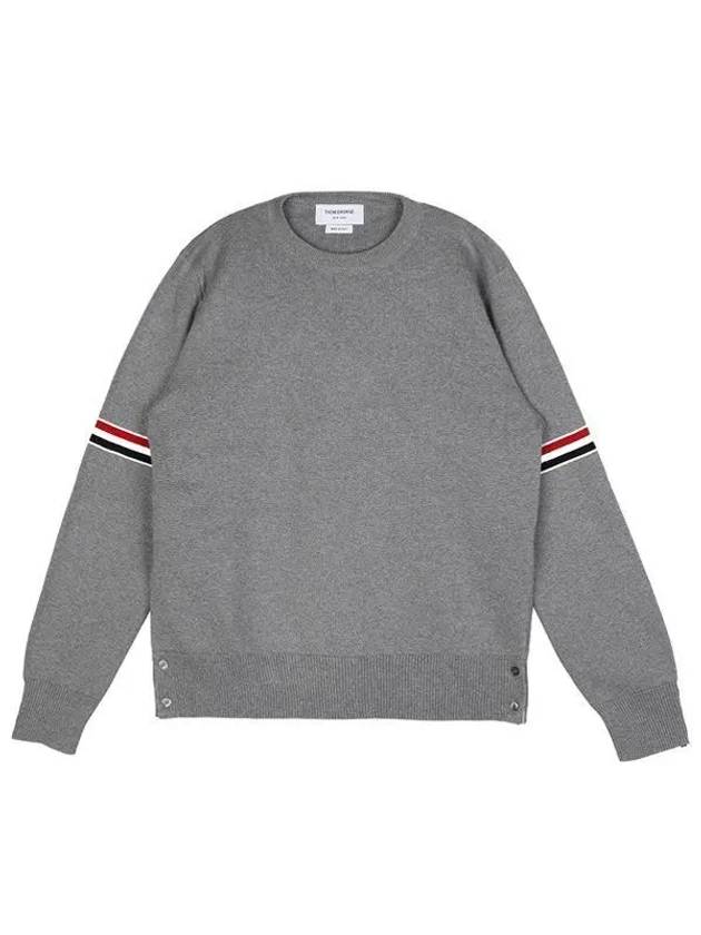 Men's Milan Stitch Armband Crew Neck Knit Top Light Grey - THOM BROWNE - BALAAN 2