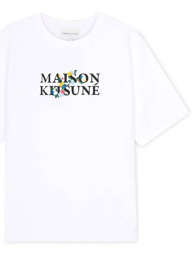 Flower Logo Print Short Sleeve T-Shirt White - MAISON KITSUNE - BALAAN 2