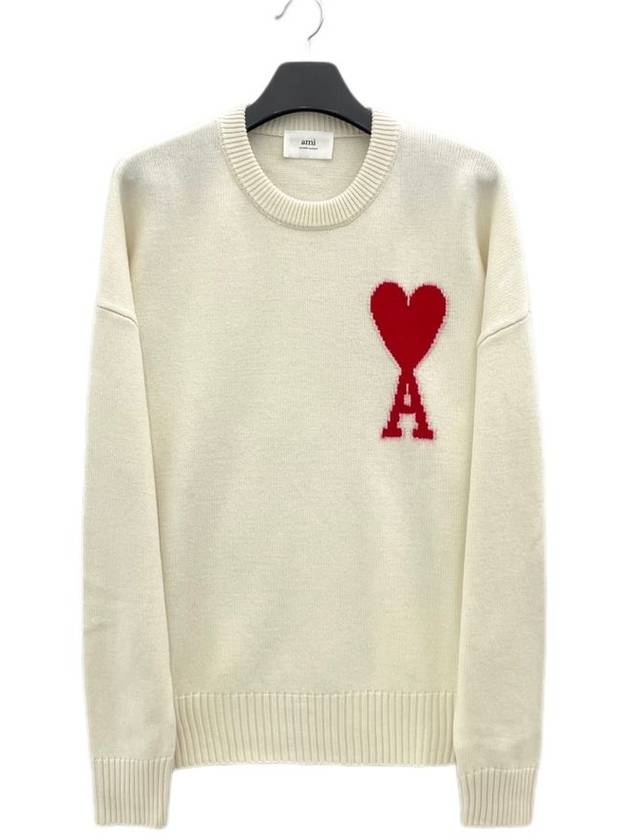 Big heart logo knit BFUKS002 154 - AMI - BALAAN 1