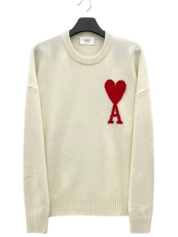 Big heart logo knit BFUKS002 154 - AMI - BALAAN 1