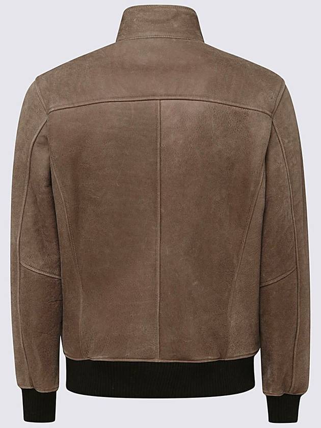 Barba Brown Leather Bomber Jacket - BARBA - BALAAN 2