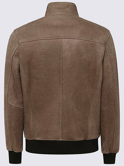 Barba Brown Leather Bomber Jacket - BARBA - BALAAN 2