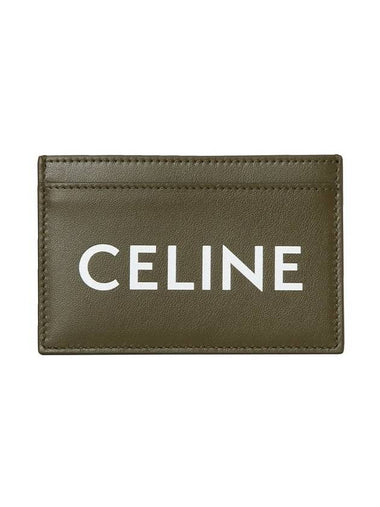 Lettering Logo Printing Card Wallet Khaki - CELINE - BALAAN 1