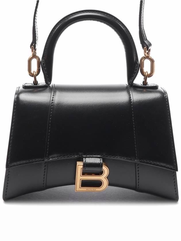 Hourglass XS Glossy Calfskin Tote Bag Black - BALENCIAGA - BALAAN 3