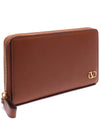 V Logo Long Wallet Brown - VALENTINO - BALAAN 4