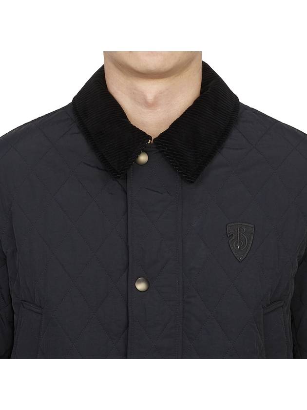 Corduroy Collar Quilted Jacket Black - BURBERRY - BALAAN 8