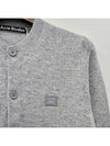 Face Patch Crop Cardigan Light Grey Melange - ACNE STUDIOS - BALAAN 6