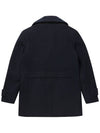 Men's Double Breasted Wool Peacoat Navy SW23IPCO02BL - SOLEW - BALAAN 3