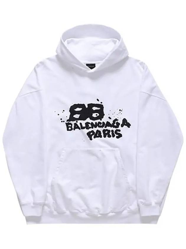 BB Icon Logo Large Fit Hoodie White - BALENCIAGA - BALAAN 5