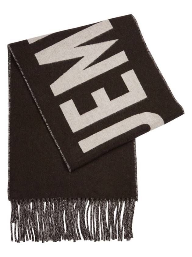 Lecharpe Fringe Logo Virgin Wool Muffler Brown - JACQUEMUS - BALAAN 4