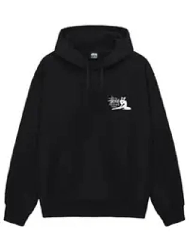 Women s Back Logo Relaxed Hooded Top Black - STUSSY - BALAAN 1