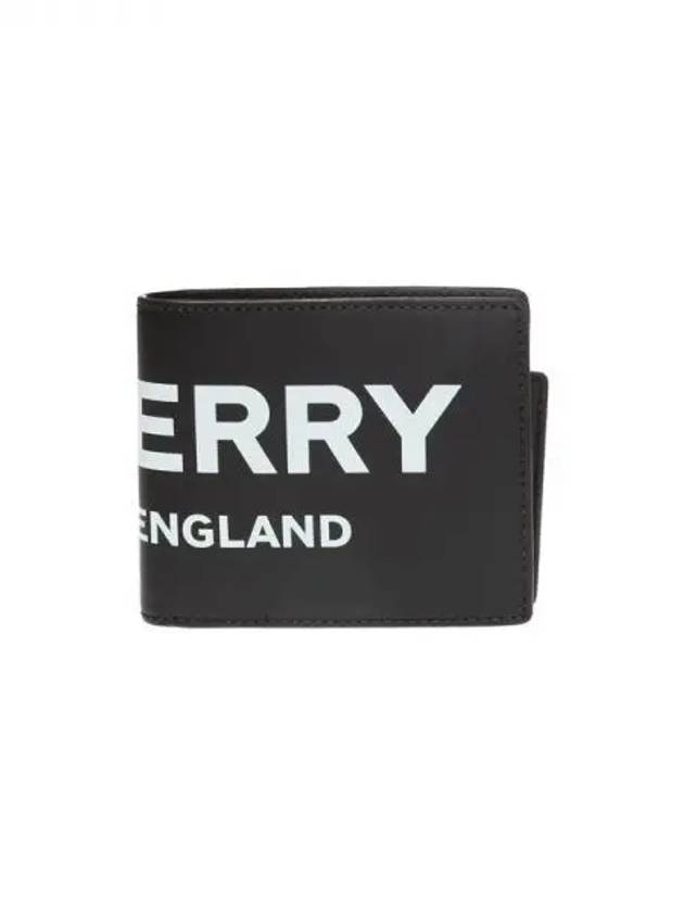 England Logo Printed Half Wallet Black - BURBERRY - BALAAN 2