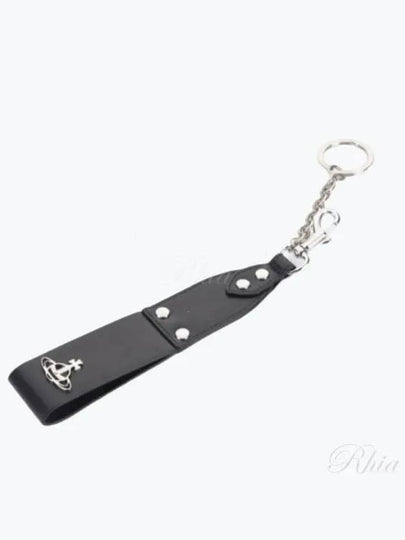 Stud Chain Leather Key Holder Black - VIVIENNE WESTWOOD - BALAAN 2