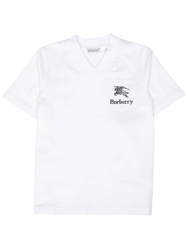 Kids Logo Pocket V-Neck Short Sleeve T-Shirt White - BURBERRY - BALAAN 2